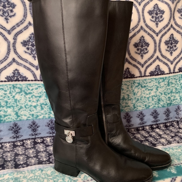 Michael Kors blk leather fashion boot 7.5 - Picture 1 of 6